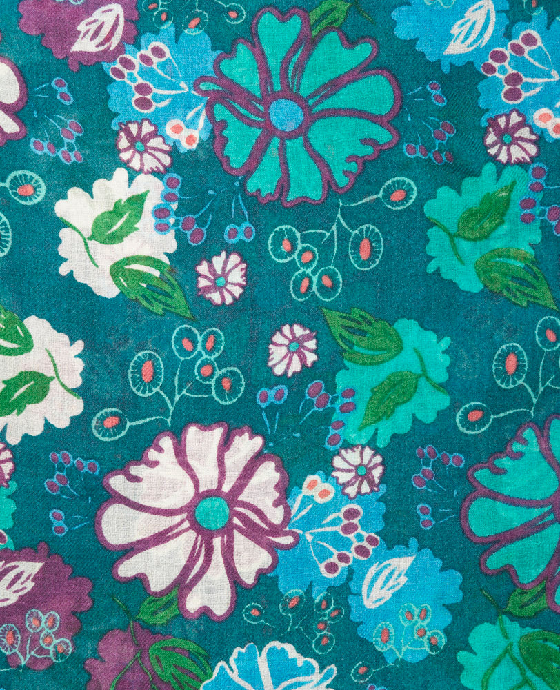 Woolen Scarf - Cosmos teal