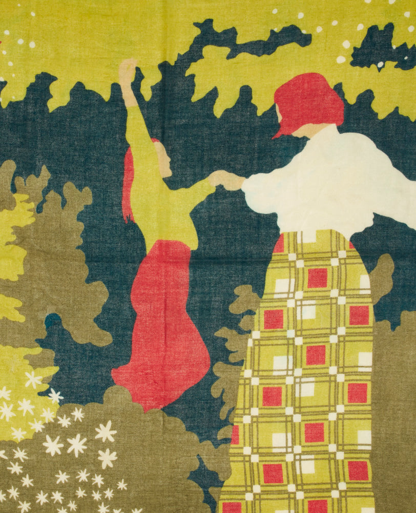 Woolen Square Scarf - Garden