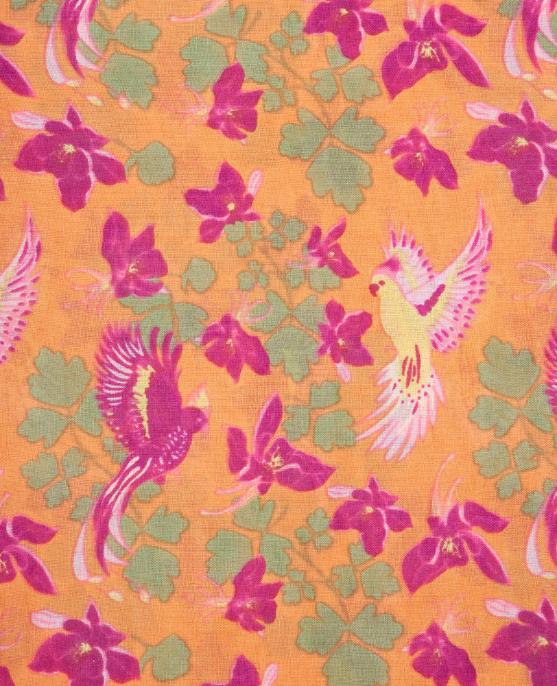Woolen Square Scarf - Ancolie orange