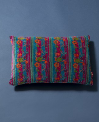 COUSSIN RECT. VELOURS - Kensington DK Green Fushia - COU 236