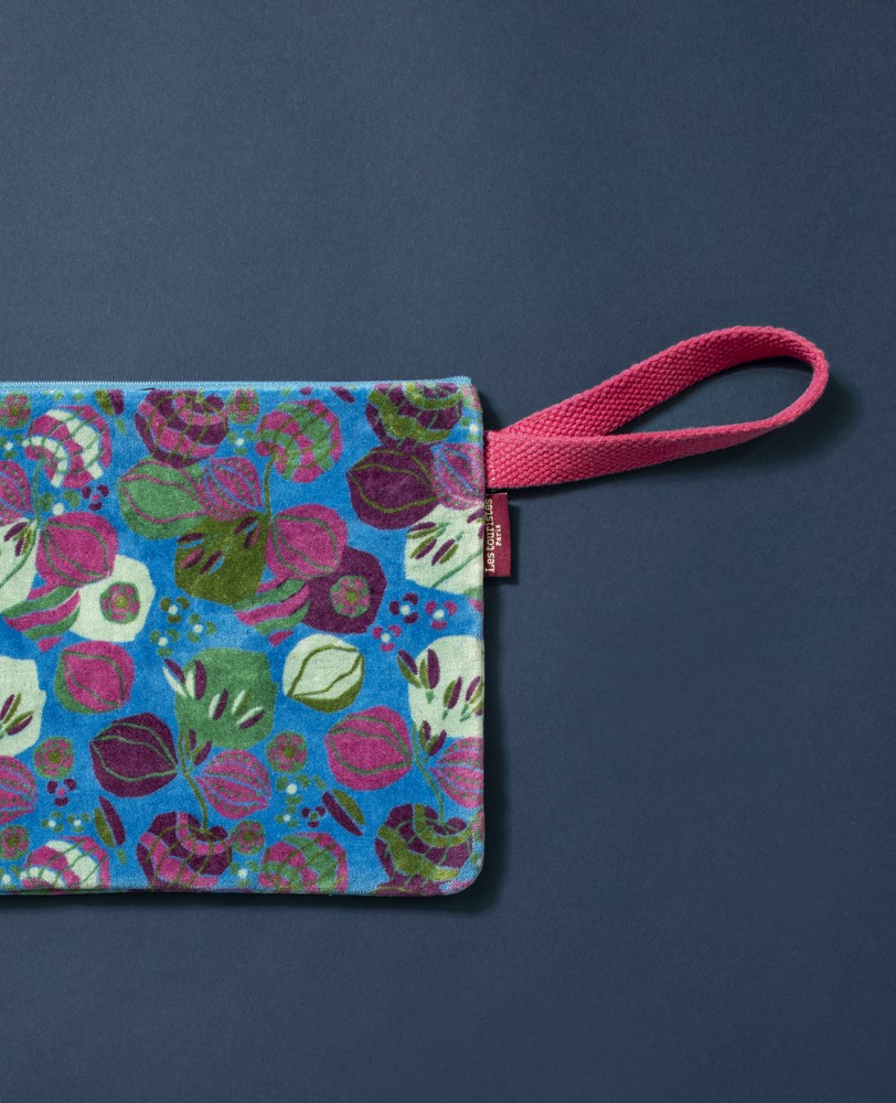 POCHETTE VELOURS - Bloom Blue / pink - PURS 002