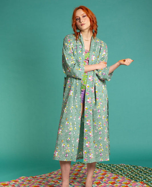 Long Kimono - Kobe green