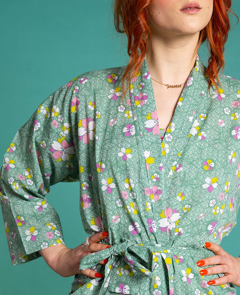 Long Kimono - Kobe green