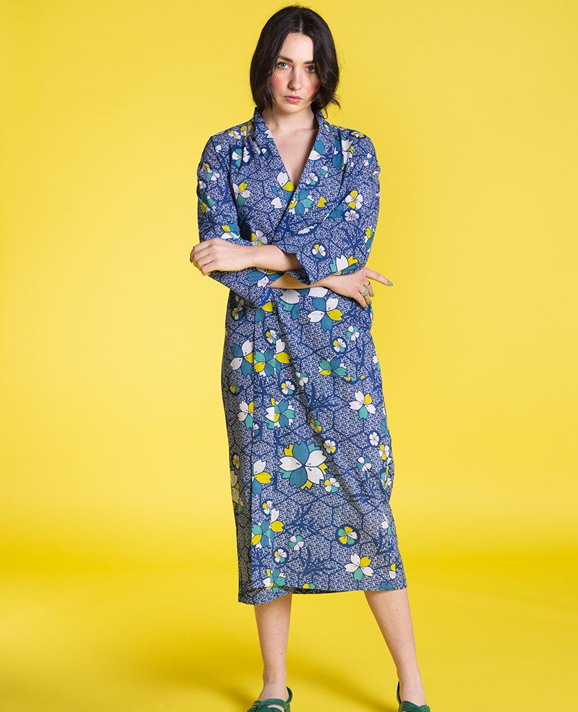 Long Kimono - Kobe indigo
