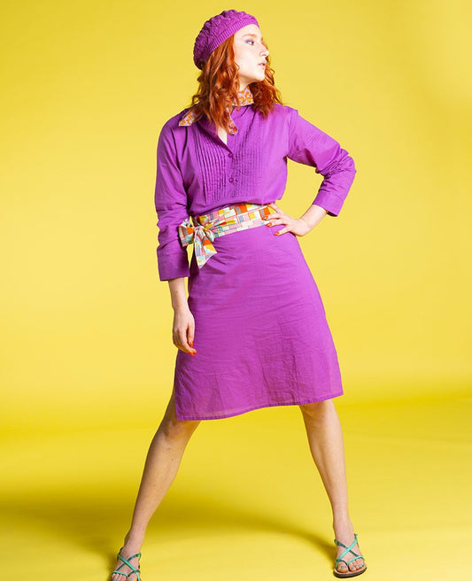 Long Tunic Dress (one size) - Plain purple