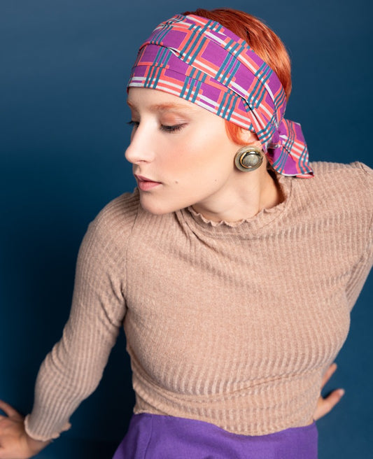 Bandhead - Checky bright coral