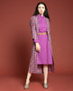Kimono long - Checky bright coral