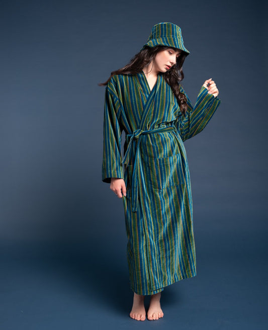 Long Kimono Velvet - Margate dk. bayou atlantic
