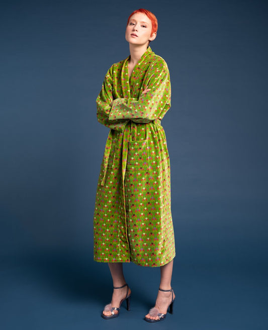 Long Kimono Velvet - Tara new green
