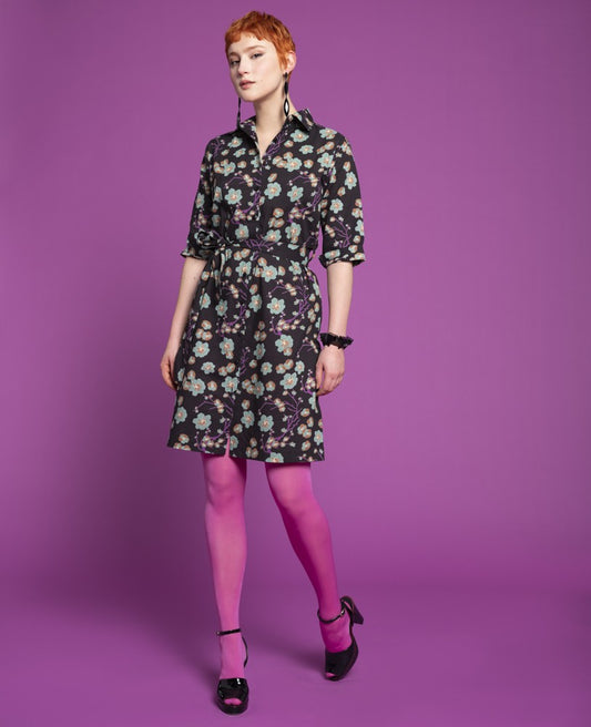 Short Shirt Dress (size 2) - Blossom black