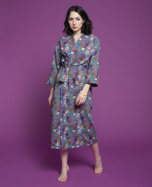 Long Kimono - Bloom blue