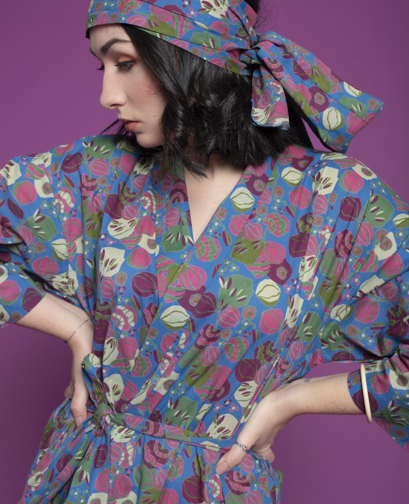 Long Kimono - Bloom blue