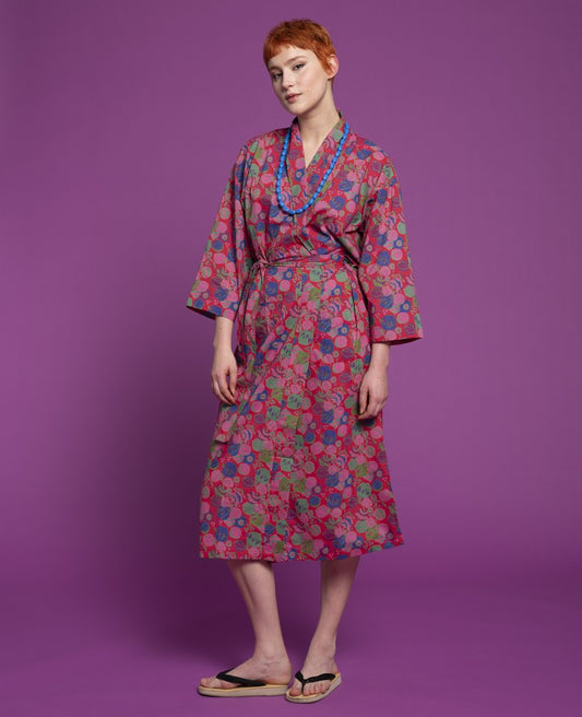 Long Kimono - Bloom red