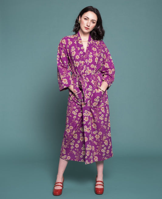 Long Kimono - Blossom purple