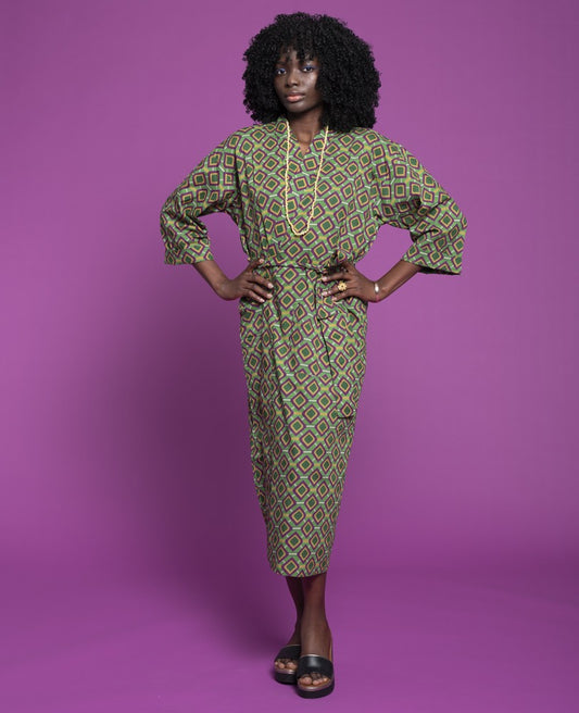 Long Kimono - Famara green
