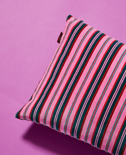 Rectangular Cushion Velvet - Margate pink