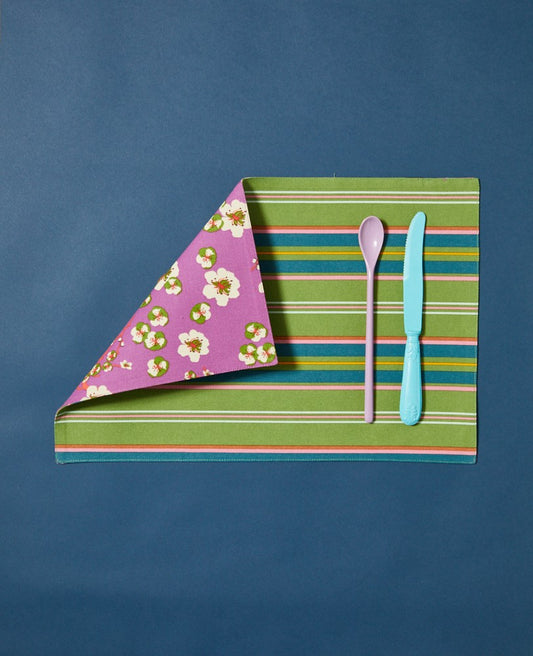 Table Mat - set of 4 - Margate green/blossom pur