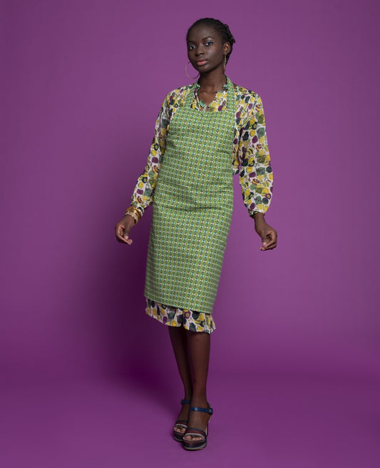Chef's Apron - Zigy green/bloom orange