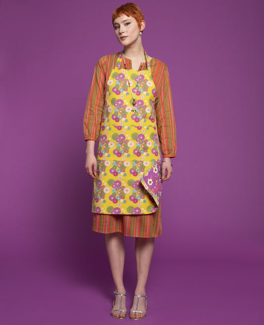 Chef's Apron - Mellow gold/blossom purple