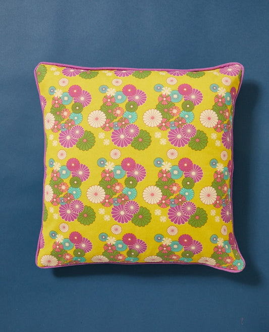 Square Cushion - Mellow gold/purple