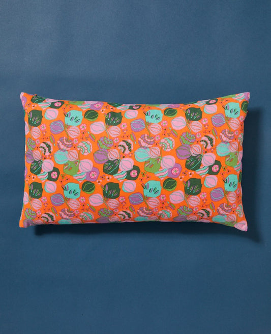 Rectangular Cushion - Bloom orange/blossom blue