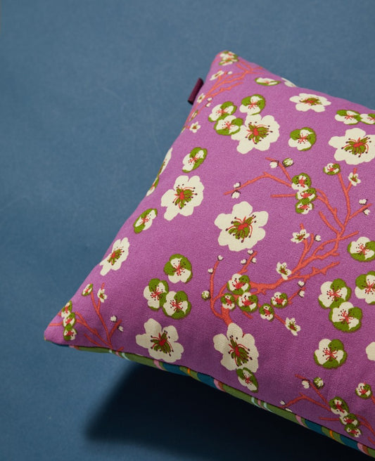 Rectangular Cushion - Margate green / blossom purple