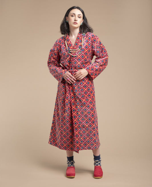 Long Kimono Velvet - Famara coral