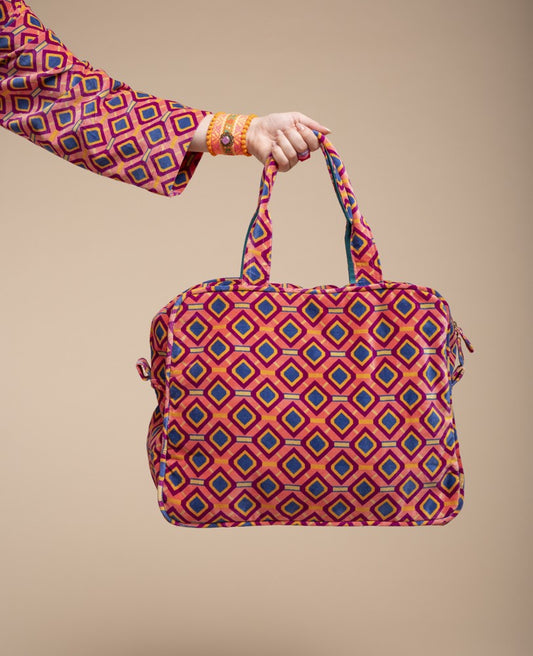 Weekend Bag Velvet - Famara coral