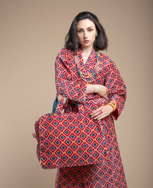 Weekend Bag Velvet - Famara coral