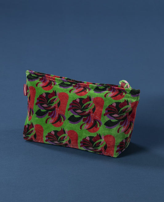 Wash Bag Velvet - Split green