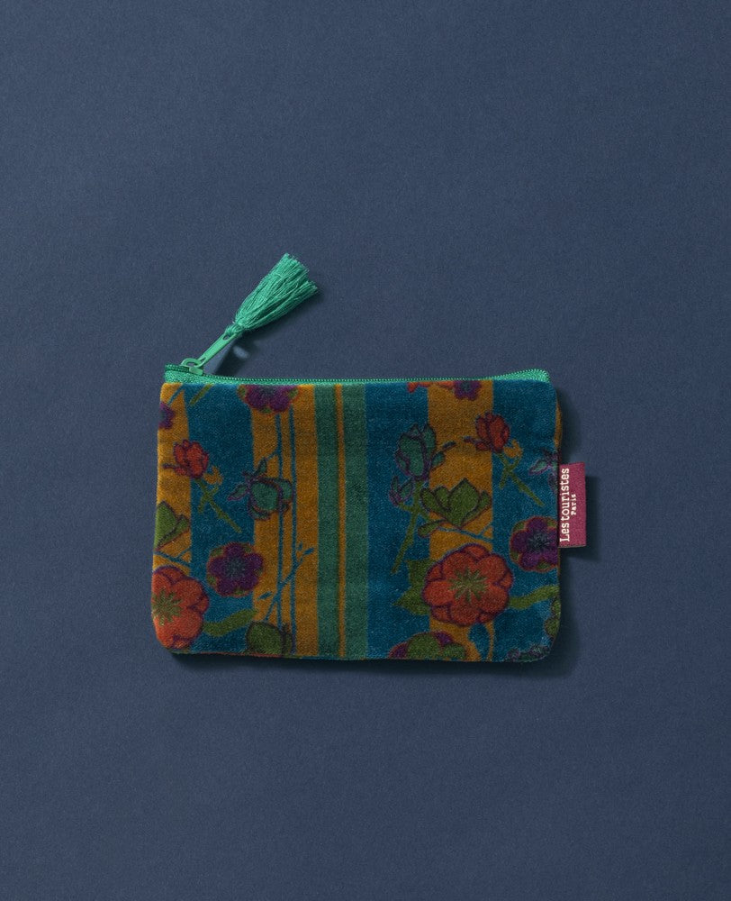 Small Pouch Velvet - Kensington dk green/yellow