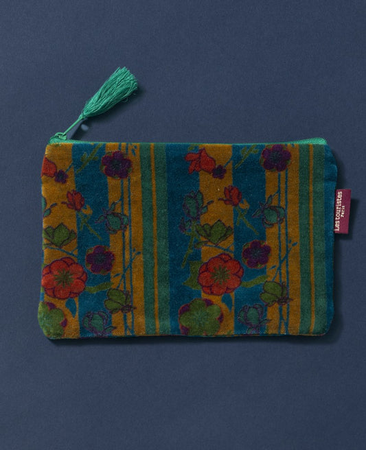 Medium Pouch Velvet - Kensington dk green/yellow
