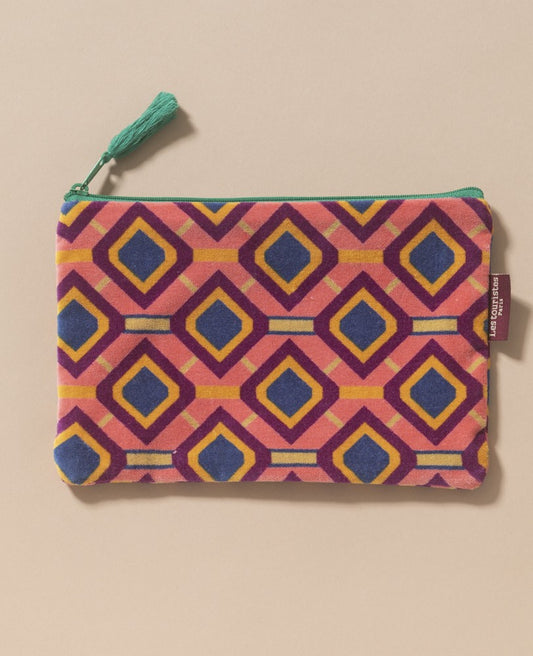 Medium Pouch Velvet - Famara coral