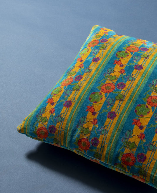 Square Cushion Velvet - Kensington dk green/ yellow