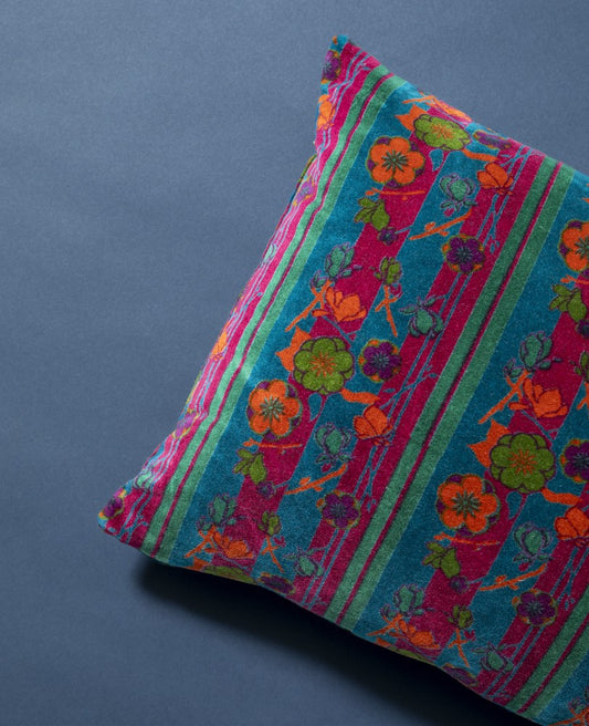 Rectangular Cushion Velvet - Kensington dk green/fushia