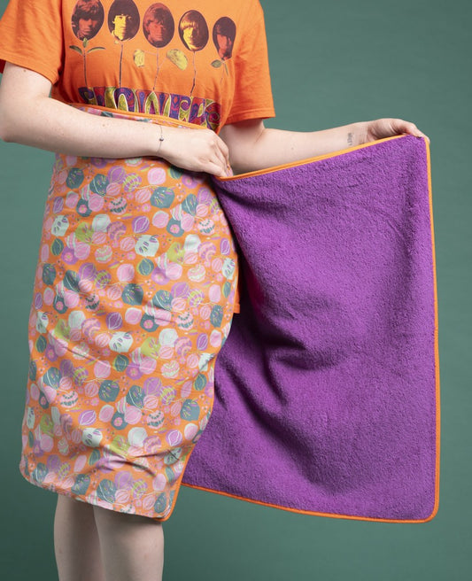 Two-sided Towel - Bloom orange