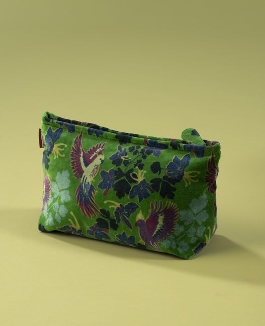 Wash Bag Velvet - Ancolie vibrant green