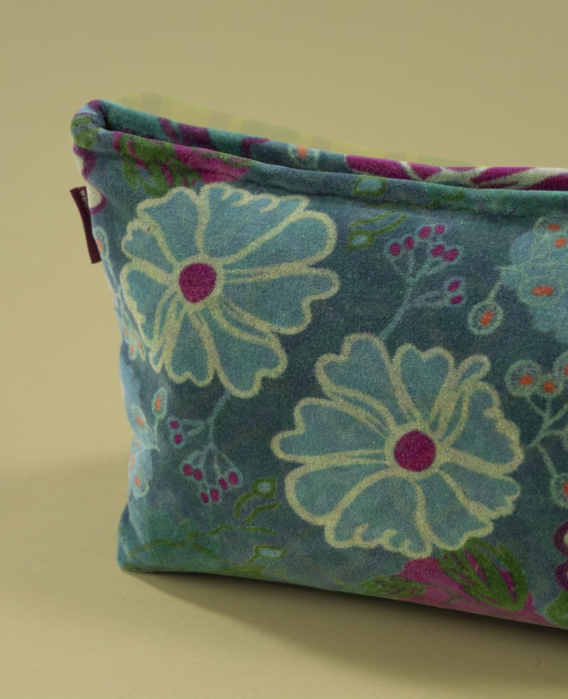 Wash Bag Velvet - Cosmos teal