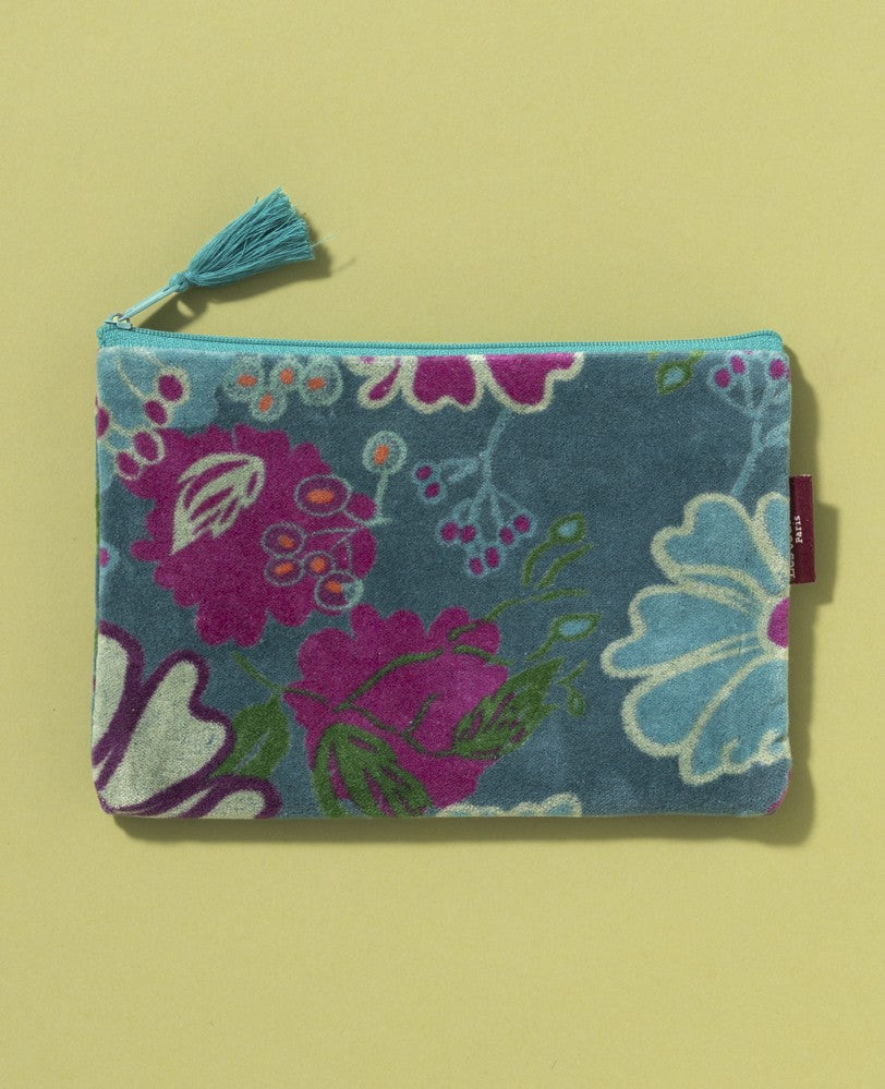 Medium Pouch Velvet - Cosmos Teal