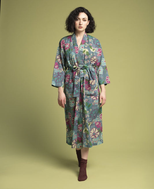 Long Kimono - Cosmos teal