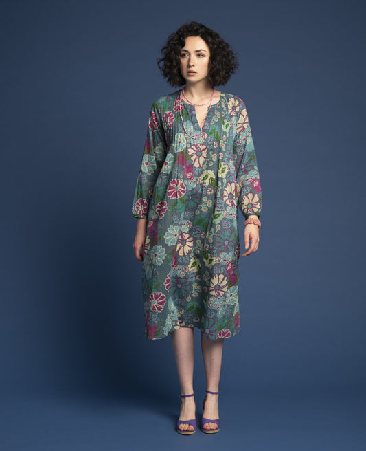 Long Tunic Dress - Cosmos teal