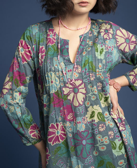 Long Tunic Dress - Cosmos teal