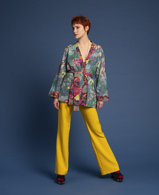 Short Kimono - Cosmos teal