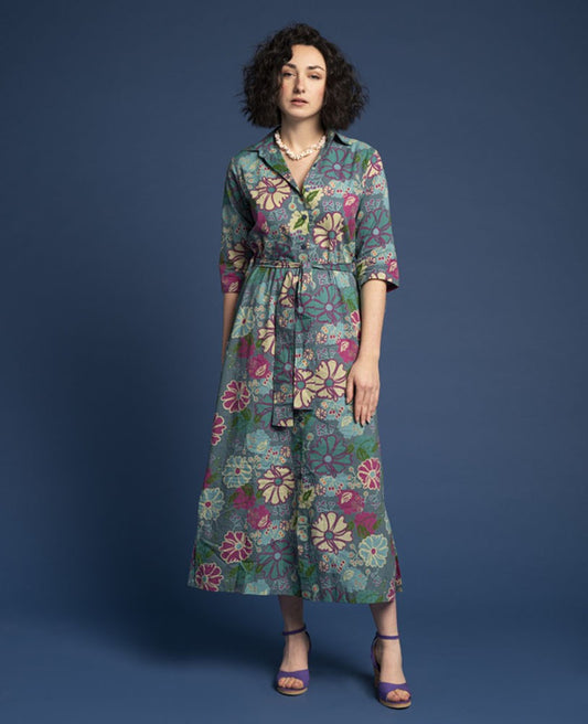 Long Shirt Dress (size 1) - Cosmos teal