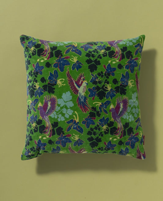 Square Cushion Velvet - Ancolie vibrant green