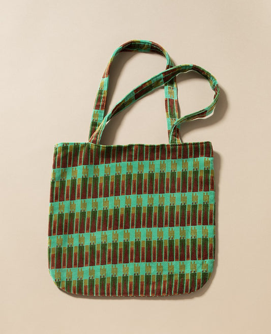 Totebag Velvet - Vienna biscay green