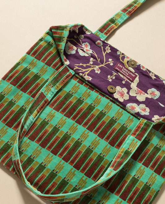 Totebag Velvet - Vienna biscay green