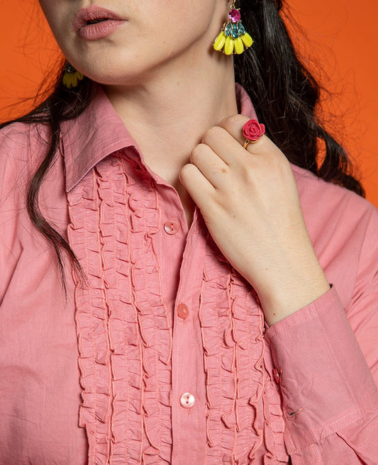 Shirt (size S) - Plain pink
