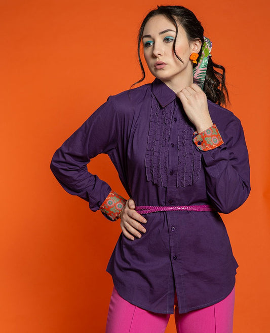Shirt (size S) - Plain purple