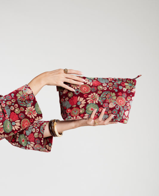 Wash Bag Velvet - Molly burgundy
